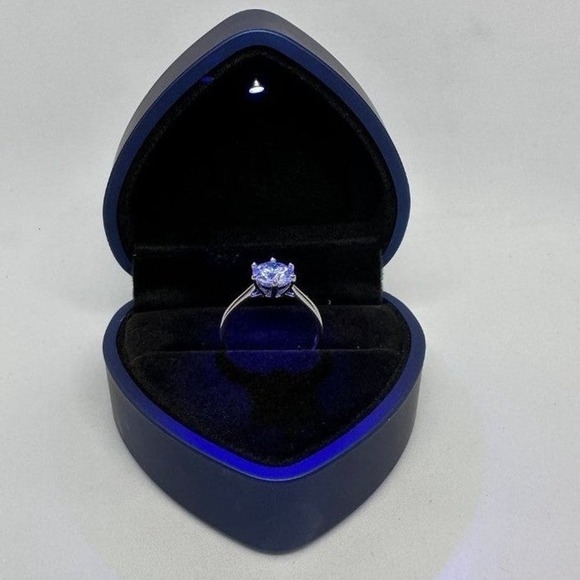 GRA Moissanite Diamond Engagement Ring 6 Prong Wedding S925 2 Ct Size 9 - Picture 3 of 12